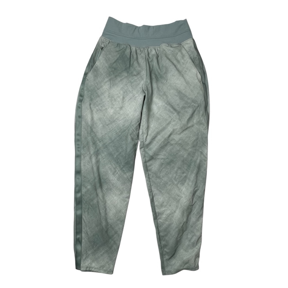 Athleta Women Nolita Tapered Leg Green Printed Jogger Crop Pants SZ 4 Tux Stripe - Picture 2 of 10